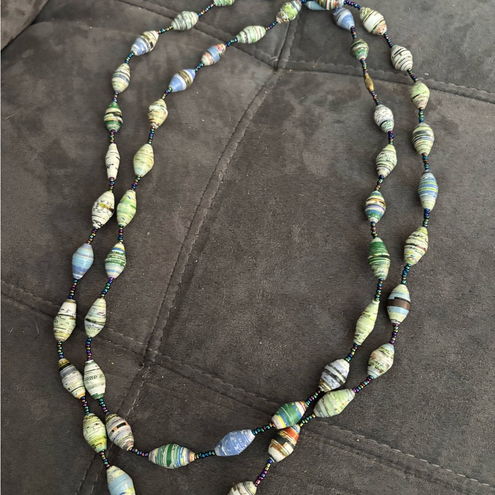 Handcrafted Multicolor Beaded Necklace. New handmade in Rwanda
